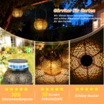 Görvitor 2er Solarlaterne mit Blumenmuster – IP65 Aussenlicht für Balkon & Garten – Bild 7