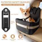 Petsfit Hundeautositz bis 15 kg – Memory Foam Booster mit Sicherheitsgurt für kleine Hunde – Bild 3