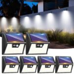 LOTMOS 6er Set Solarleuchten mit Bewegungsmelder – 176 LED für Garten & Hof IP65