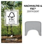 hauck Holz Essbrett für Alpha+ & Beta+ Hochstuhl – FSC Buchenholz Grau – Bild 5