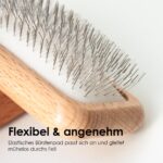 LucyBalu FURRY Slickerbürste – Katzenbürste mit Buchenholzgriff für optimale Fellpflege – Bild 3