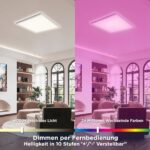 BestLuz LED Deckenleuchte 42x42 cm, 24W RGBW – Dimmbar mit Fernbedienung & Backlight – Bild 5