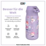 ion8 Kinder Trinkflasche 400ml Edelstahl – Auslaufsicher mit Einhandöffnung – Bild 5