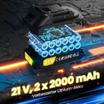 VIWKO 21V Akku Schlagbohrschrauber mit 2×2Ah Akkus – 45Nm Drehmoment für Profis – Bild 5