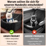 Bindokun Hundeautositz für kleine Hunde bis 9 kg – Memory-Schaum Booster mit Sicherheitsgurten – Bild 5