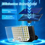 KagoLing Solarleuchte Aussen 256 LED mit Bewegungsmelder – IP65 Wandleuchte für Garten & Garage (2er Set) – Bild 3