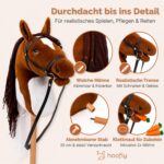 Hoofly Hobby Horse Grosses Steckenpferd mit Trense & 40 cm Schraubstab – Braun Schecke – Bild 4