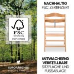 hauck Alpha+ Hochstuhl Newborn Set mit Deluxe Bouncer – 4in1 Mitwachsender Holzhochstuhl ab Geburt bis 90 kg – Bild 8