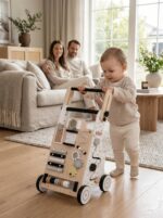 KiddyMoon Lauflernwagen aus Holz – Motorik-Entwicklung & Lauflernhilfe für Babys – Bild 7