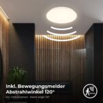 B.K.Licht LED Deckenleuchte mit Bewegungsmelder – Badlampe mit Spritzwasserschutz IP44 – Bild 3