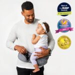 TushBaby Hüfttrage Grau – Ergonomische Babytrage bis 20 kg mit Staufächern – Bild 3