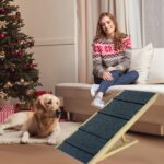 YRHome Hunderampe Holz klappbar 100x40cm – höhenverstellbar bis 100kg für Bett, Sofa & Auto – Bild 9