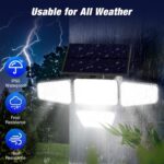 Peasur 2er Set Solarleuchten mit Bewegungsmelder & 318 LED – IP65 Aussenleuchte für Garten – Bild 5