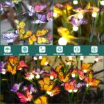 VEEKAY Solar-Schmetterlingsleuchten 4er Set mit 24 LED – IP65 Wasserdicht für Garten & Terrasse – Bild 2