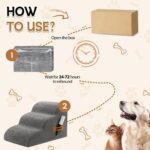 ROMROL Hundetreppe 3 Stufen – Gelenkschonende Haustiertreppe mit Memory-Schaum & rutschfestem Boden – Bild 8