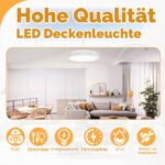 LZQ LED Deckenleuchte 48W Ø40cm dimmbar mit Fernbedienung – RGB Farbwechsel für alle Räume – Bild 3