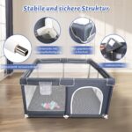 CHOLY Baby Laufstall 128x128cm – Sicherer Spielbereich mit Schaumschutz für Babys & Kleinkinder – Bild 5