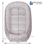 Medi Partners Babynest 100x60 cm – Kuschelnest aus Baumwolle & Minky für Neugeborene – Bild 2