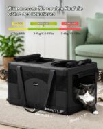 Pecute Katzentransportbox Faltbar mit Trennwand – Sicherer Transport bis 12 kg – Bild 9
