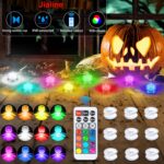 Jialine LED Teelichter 10er Set mit Fernbedienung – RGB Unterwasserlicht wasserdicht IP68 – Bild 2