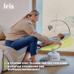 Lionelo Iris Elektrische Babywippe 360° drehbar – 5 Wiegegeschwindigkeiten für Babys bis 9 kg – Bild 5