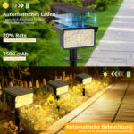 Ollny 4er Set Solarstrahler 60 LEDs Warmweiss – IP65 Gartenleuchten mit 3 Modi & Dusk-to-Dawn – Bild 8