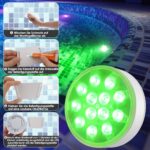 2er Set LED Poolbeleuchtung Unterwasser mit Fernbedienung – 16 Farben & 12–18h Akkulaufzeit – Bild 4
