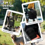 PawHut Hundewagen 2 in 1 – Faltbarer Hundebuggy bis 10 kg mit Bremsen & Netzfenstern – Bild 5
