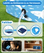 Instraella Hundepool 120x30 cm mit UV-Sonnendach – Faltbarer Planschbecken für Hunde & Kinder – Bild 5