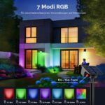 kolpop 4er Set RGB Solar Strahler – 7 Farbmodi, 800 LM, IP65 wasserdicht für Garten – Bild 2