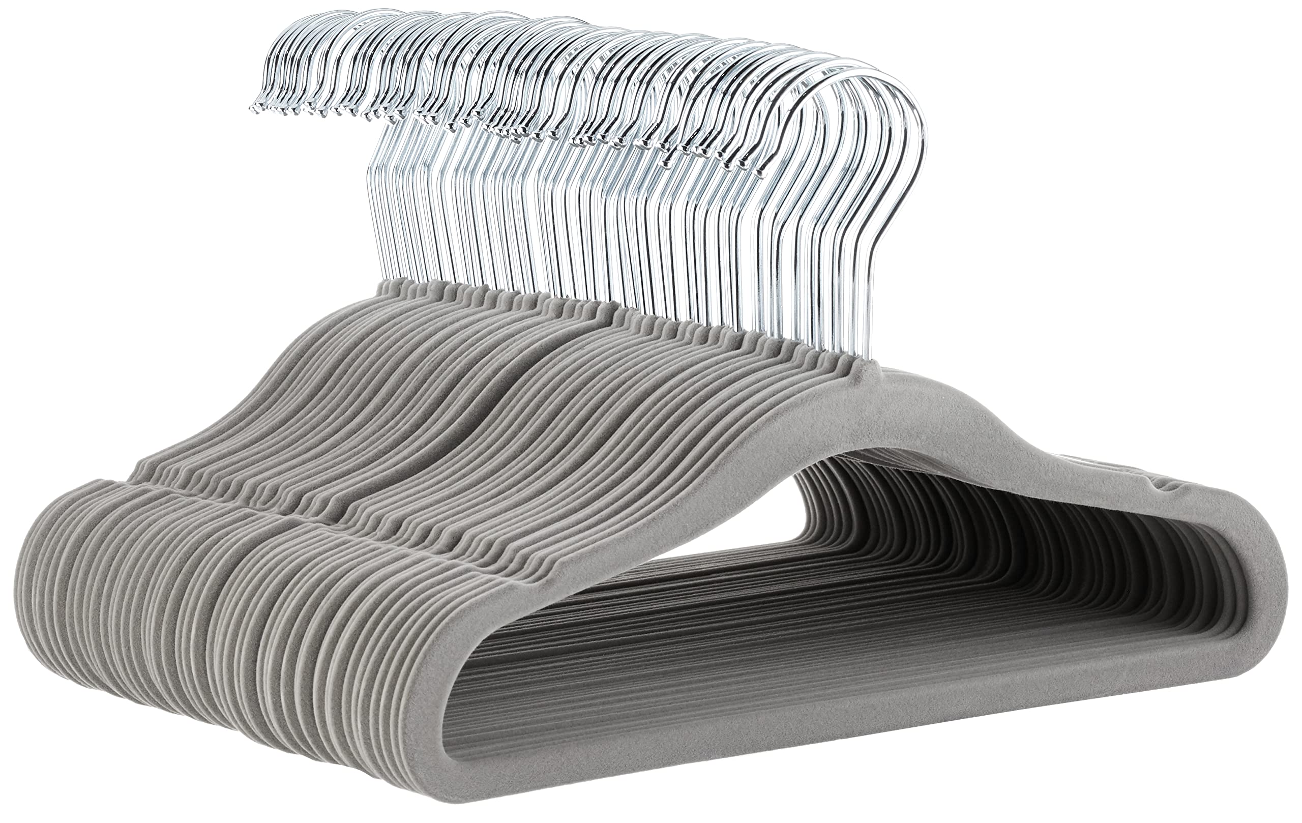 Amazon Basics Kinder-Kleiderbügel aus Samt, 29 cm, 50er-Pack – Rutschfest & platzsparend