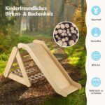 COSTWAY Kletterdreieck 4 in 1 mit Rutsche – Holz-Klettergerüst für Kinder ab 1 Jahr – Bild 6