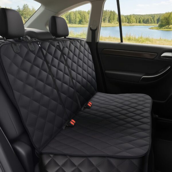 Alfheim Hundedecke Auto Rückbank 133x127 cm – Wasserdichter Rücksitzbezug mit Rutschfest