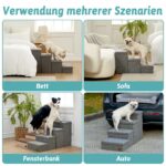 COZY KISS Hundetreppe 43x97x56cm mit Stauraum – Faltbare Haustiertreppe für kleine Hunde – Bild 5