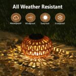 Rayofly 2er Set Rattan Solar-Laternen – Wetterfeste Boho Gartendeko mit Auto-Funktion – Bild 4