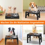 Ormalla Erhöhter Hundenapf mit 2 Edelstahl-Schüsseln – 5-fach höhenverstellbar für alle Hunderassen – Bild 6