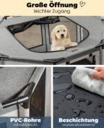 lionto Welpenauslauf 112x112x62 cm – Achteckiges Freilaufgehege mit PVC-Rahmen für Hunde & Katzen – Bild 3