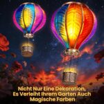 JONRRYIN 2er Solar Heissluftballon-Laterne 46,5 cm – Flammeneffekt Gartenleuchte für Aussen – Bild 6