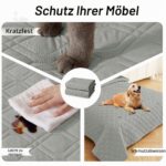 Homaxy Hundedecke 205x130cm Wasserdicht – Wendbare Haustierdecke Grau für Sofa & Auto – Bild 4