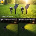 NATPOW Solar Gartenstrahler 2er-Set – IP65 Wasserdicht mit Auto-ON/OFF für Gärten – Bild 3