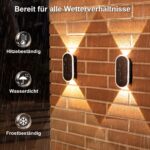 ELLASAY Solar Wandleuchte Aussen 2er-Set – IP65 Wasserdicht mit 3 Lichtfarben für Garten & Fassade – Bild 5