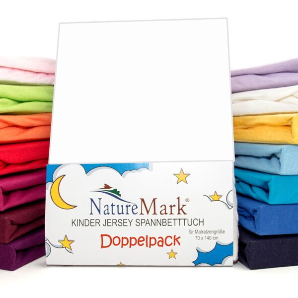 2er Sparpack Kinder-Spannbettlaken Jersey 70x140 cm – 100% Baumwolle OEKO-TEX