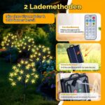 Ninonly Solar Sternleuchten 4er Set mit 80 LED & Fernbedienung – IP65 Weihnachtsdeko für Garten – Bild 6