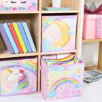 WERNNSAI Aufbewahrungsbox 4er Pack Einhorn 28cm – Faltbare Stoffboxen für Kinderzimmer – Bild 7