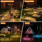 FOMYHEARD 8er Set Solarleuchten Garten – Warmweiss & RGB Farbwechsel, IP65 Wasserdicht – Bild 6