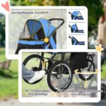 PawHut Hundebuggy klappbar für Hunde & Katzen bis 20 kg – Blau – Bild 8