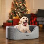Feandrea Hundebett 92x72 cm mit Wendekissen – Komfortables Hundesofa mit Anti-Rutsch – Bild 2