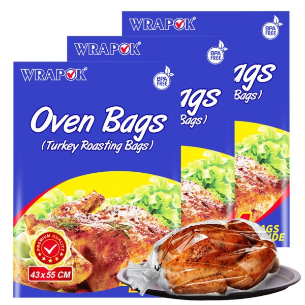 WRAPOK Bratbeutel 25 x 38 cm – 12 Stück Garbeutel für Ofen & Mikrowelle