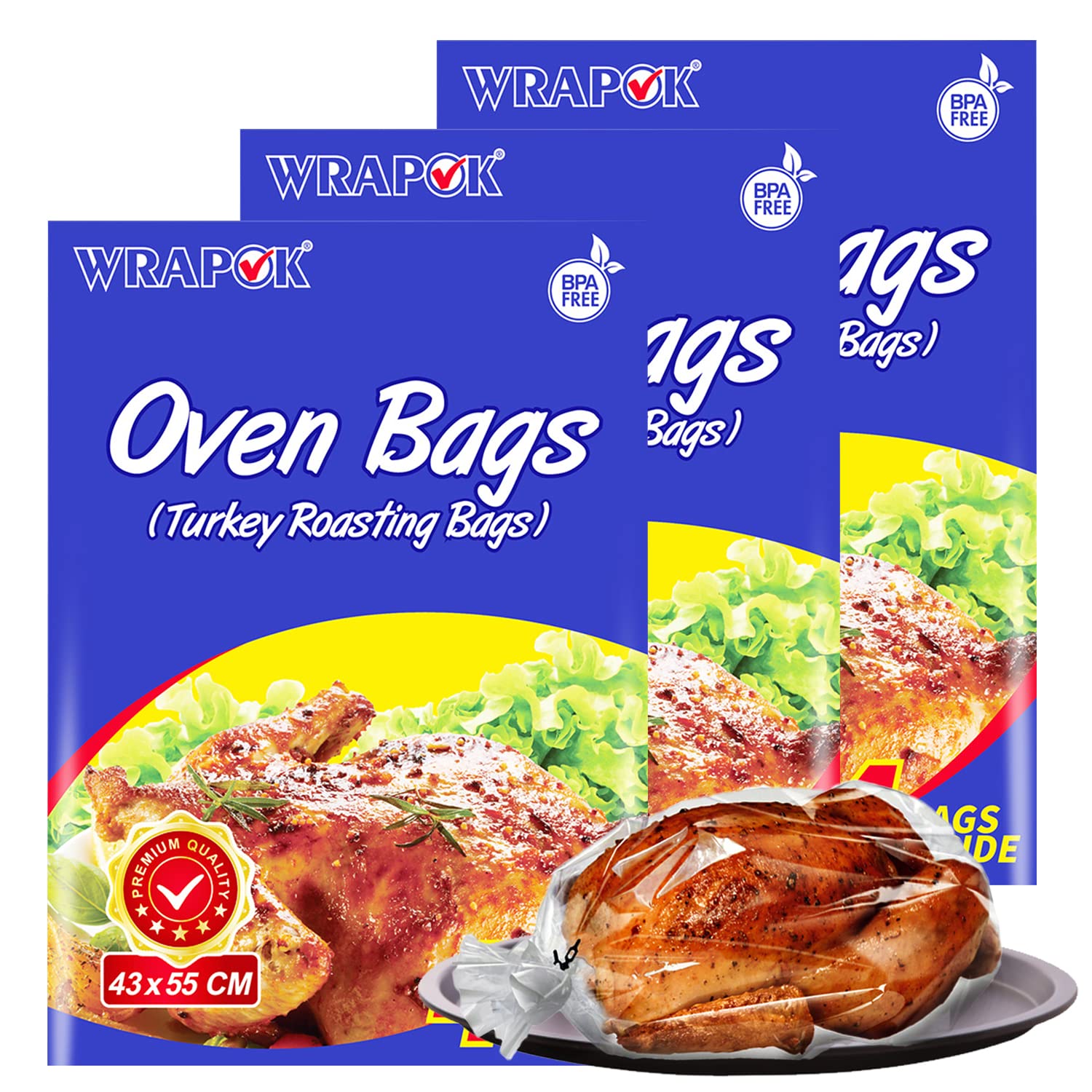 WRAPOK Bratbeutel 25 x 38 cm – 12 Stück Garbeutel für Ofen & Mikrowelle
