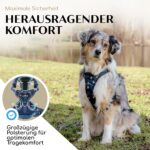 FREUDENTIER Hundegeschirr atmungsaktiv gepolstert – Anti-Zug Brustgeschirr mit Griff für alle Grössen – Bild 3